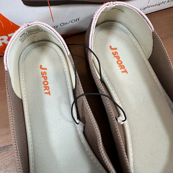 J Sport Women's Doreen Taupe Knit Flats Size 10 - Picture 6 of 7